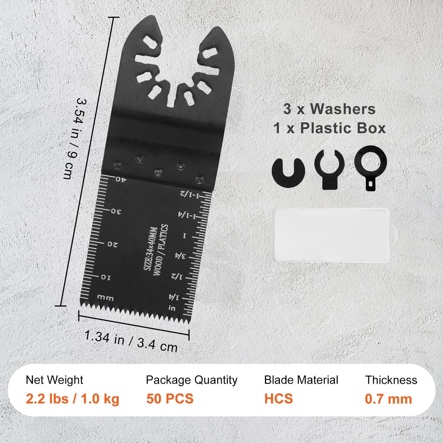 50-Piece Universal Oscillating Saw Blades, Quick Release, Fits Major Brands