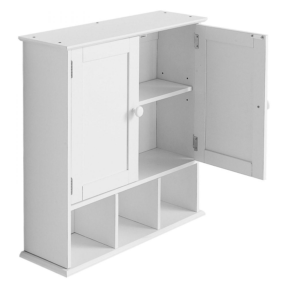 Bathroom Wall Cabinet Over Toilet Medicine Cabinet 2 Doors Shelves White