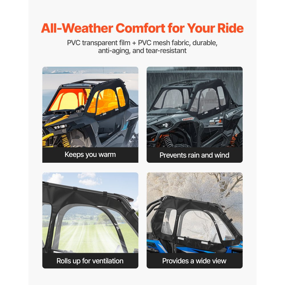 VEVOR UTV Cab Enclosure Upper Doors for Polaris RZR XP 1000/XP Turbo 2014-2023