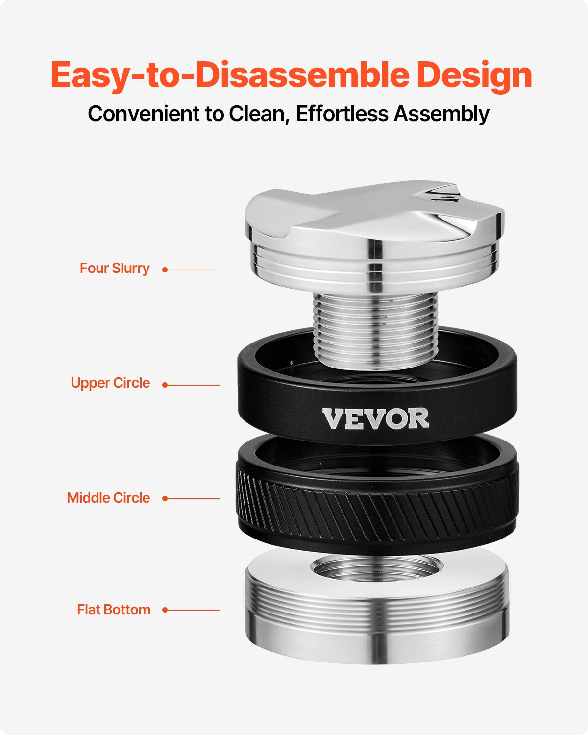 VEVOR 51mm Coffee Distributor 2-in-1 Adjustable Espresso Distributor for Home