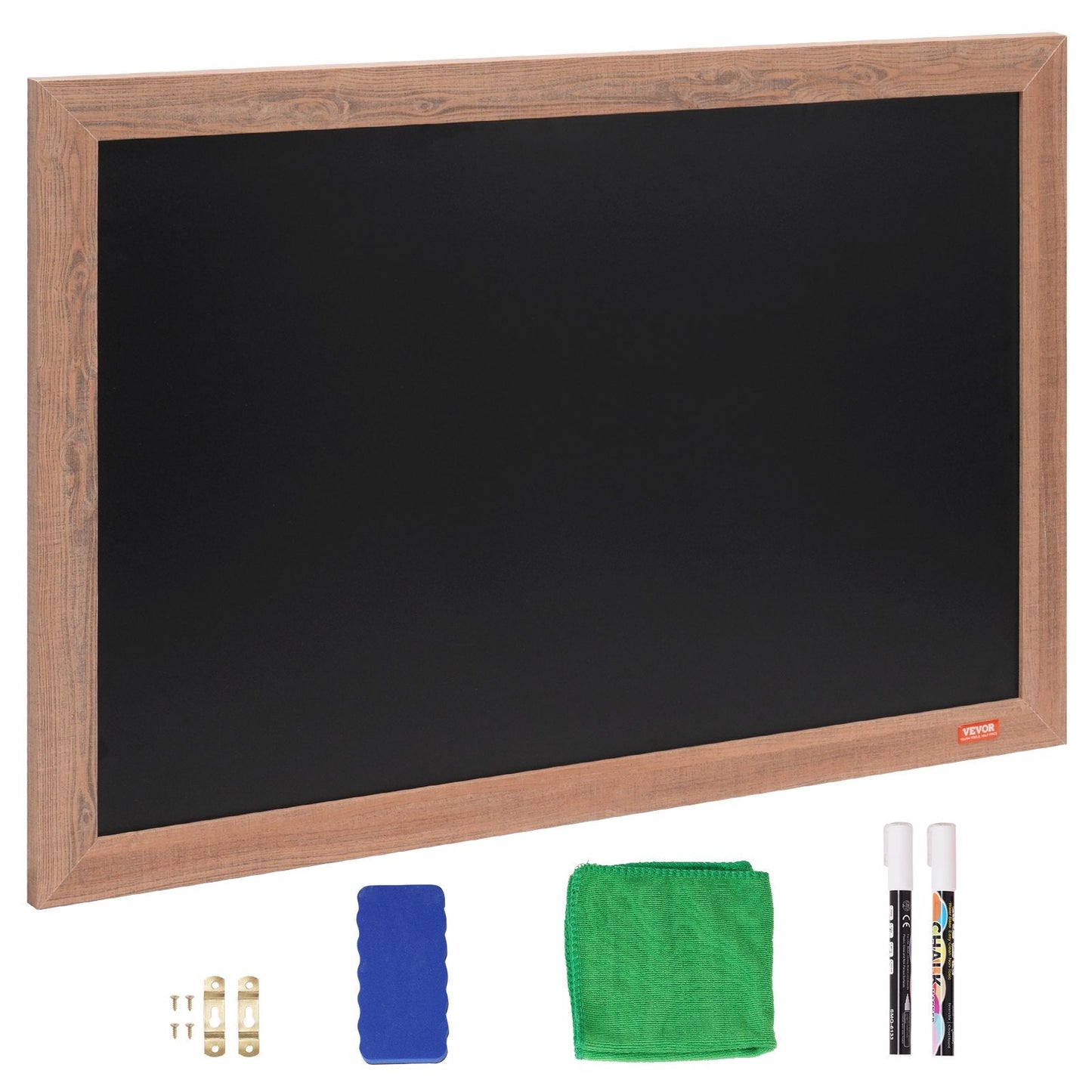 Rustic Brown Magnetic Chalkboard with Chalks & Eraser, 0.76x0.51m, Home Decor