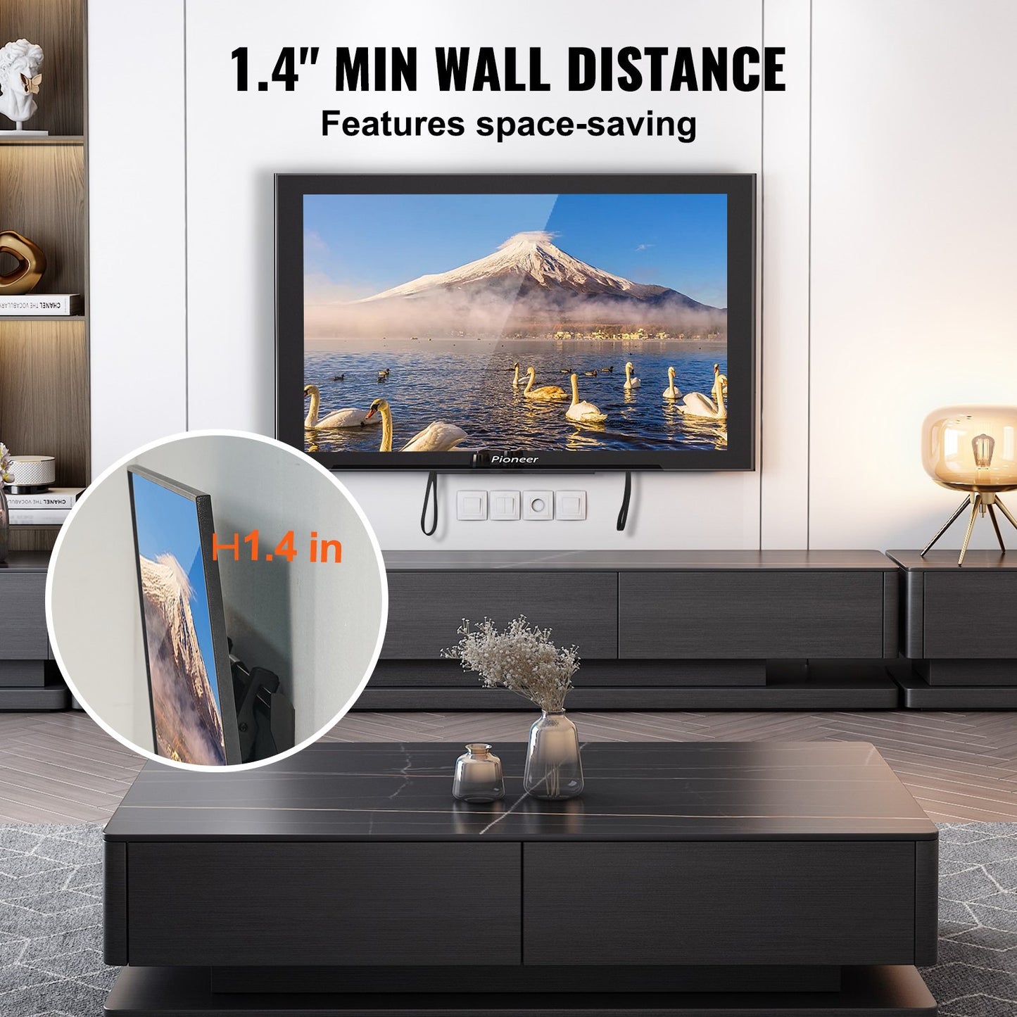 VEVOR Universal TV Wall Mount, Low Profile TV Mount Fits for Most 37-70 inch TVs,
