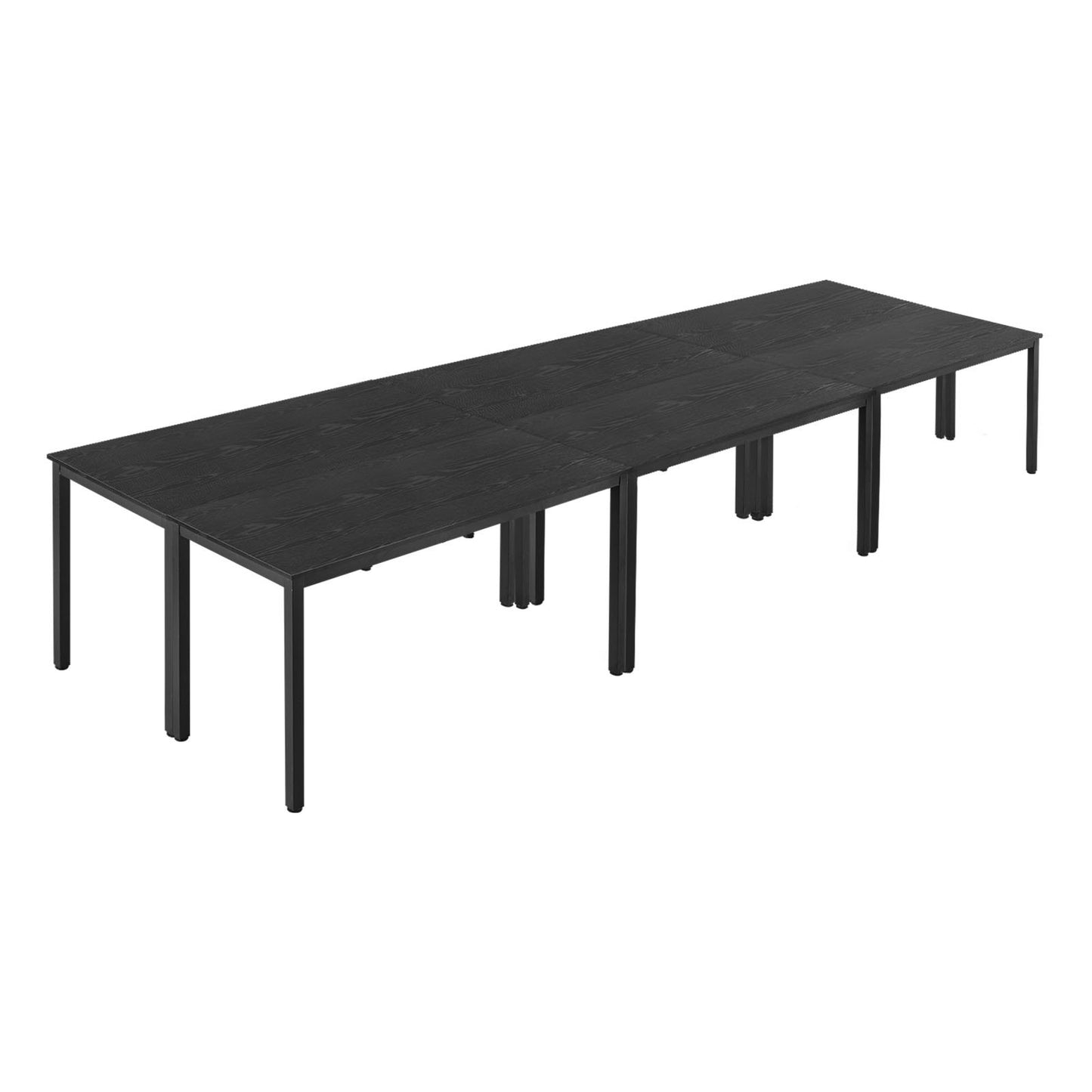 Conference Table, Set of 6, 1400 mm Office Meeting Table for 16 Person, Flexible Combination Desk Set, Modern Rectangle Meeting Desk with Metal Legs for Office, Conference Room, Easy Assembly