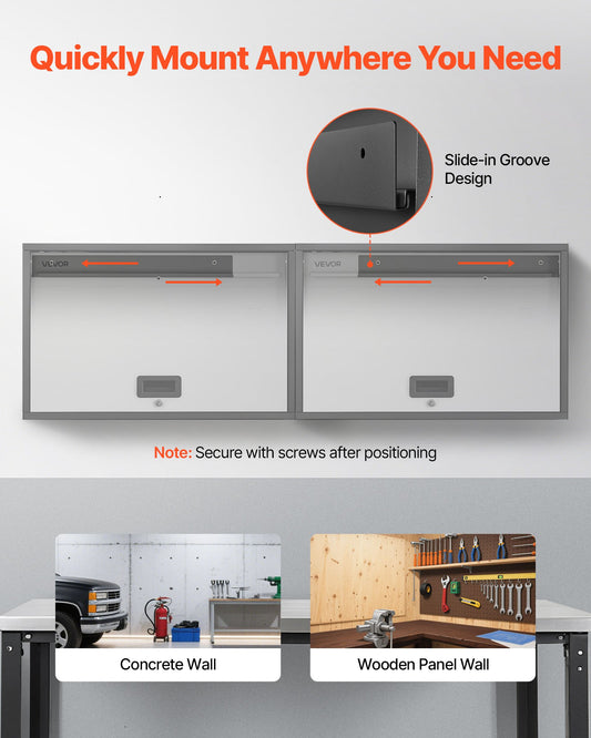Metal Wall Cabinet, 77W x 30.5D x 50H cm, Floating Garage Tool Cabinet with Up-Flip Door and Shelf, 108.9 kg Load Capacity, Fit for Garage, Basement, Kitchen, Warehouse Assembly Required