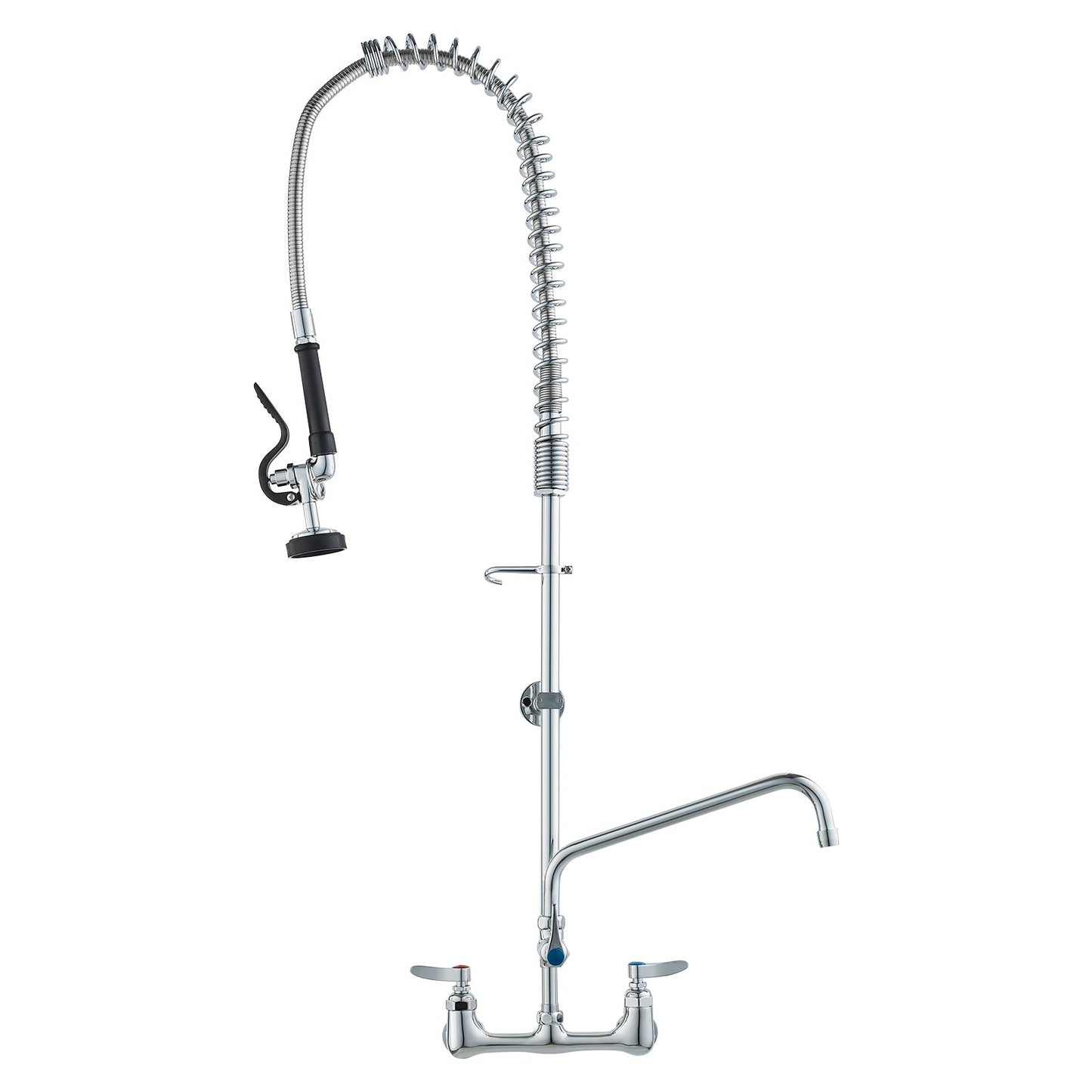 VEVOR Commercial Faucet with Pre-Rinse Sprayer, 44" Height, 8" Center, 12" Swing