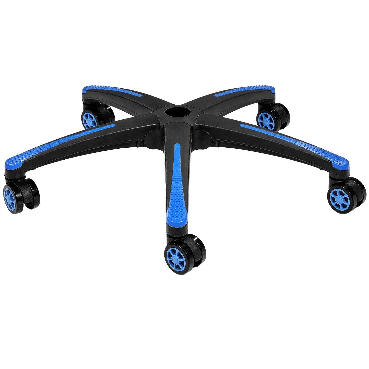 Office Chair Base Replacement, 710 mm, 1134 kg Static Load, Heavy Duty Universal Computer Desk Chair Stool Base Part with 5 Casters and Reinforced Legs, Desk Chair Base Replacement, Black + Blue