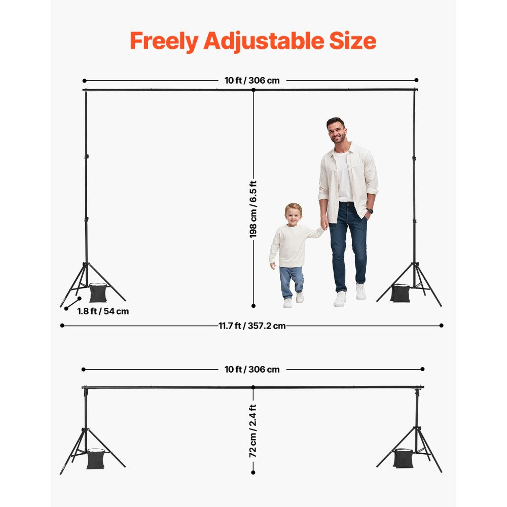 Backdrop Stand Background Stand Kit 198 x 300 cm for Party & Photo Studio