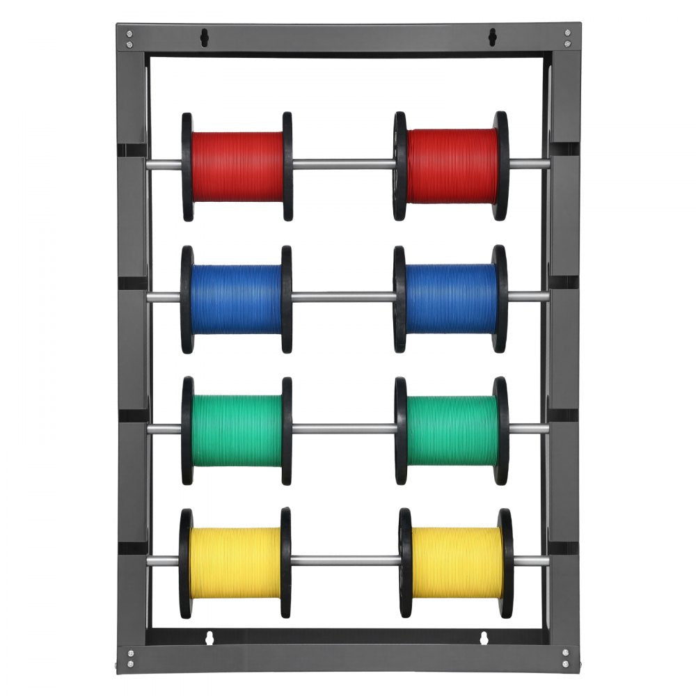 Wire Spool Rack 4 Adjustable Rods Spool Holder Wall Mount 150 lbs Capacity