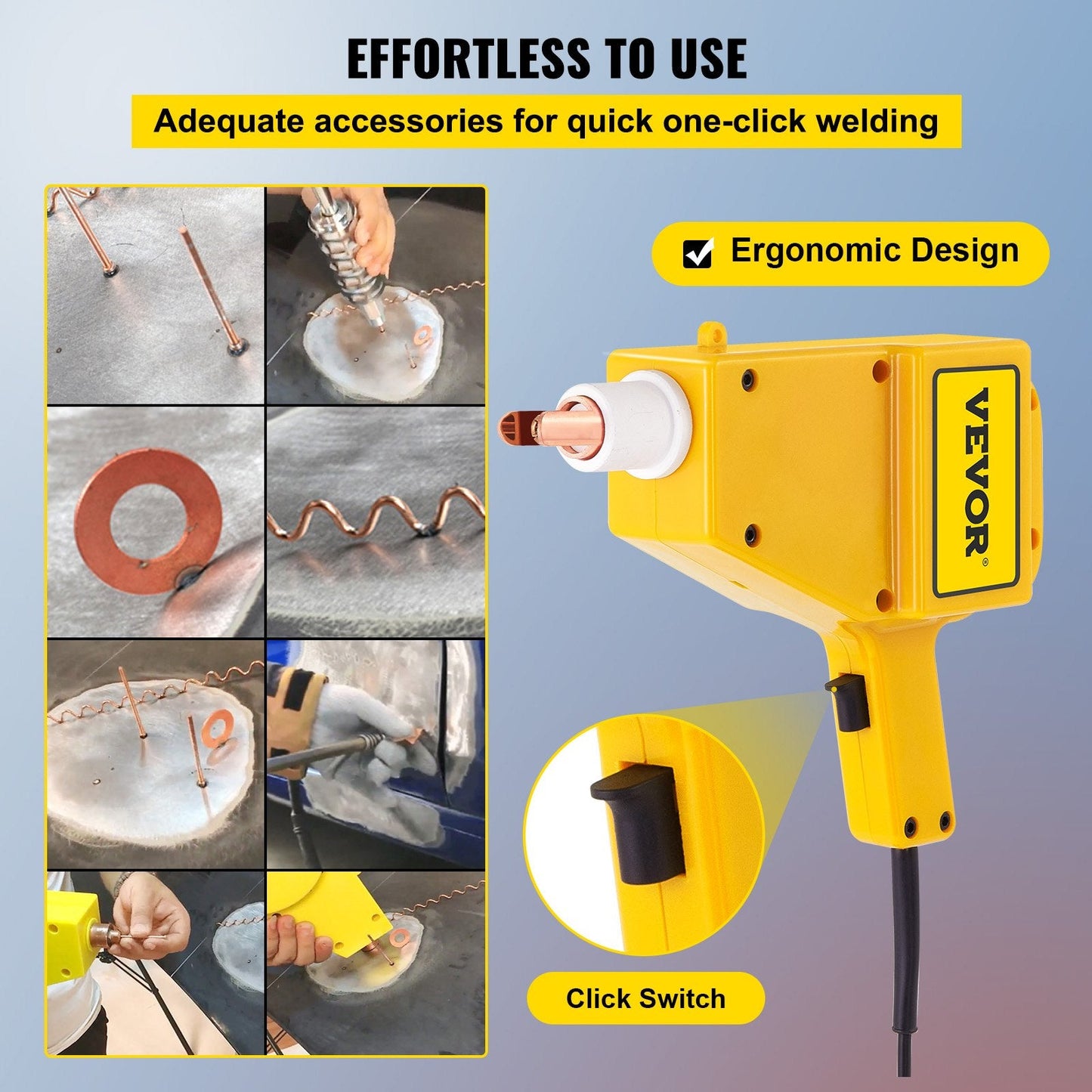 Stud Welder Dent Repair Kit, 1600A, 800VA, with Accessories for Auto Body Repair