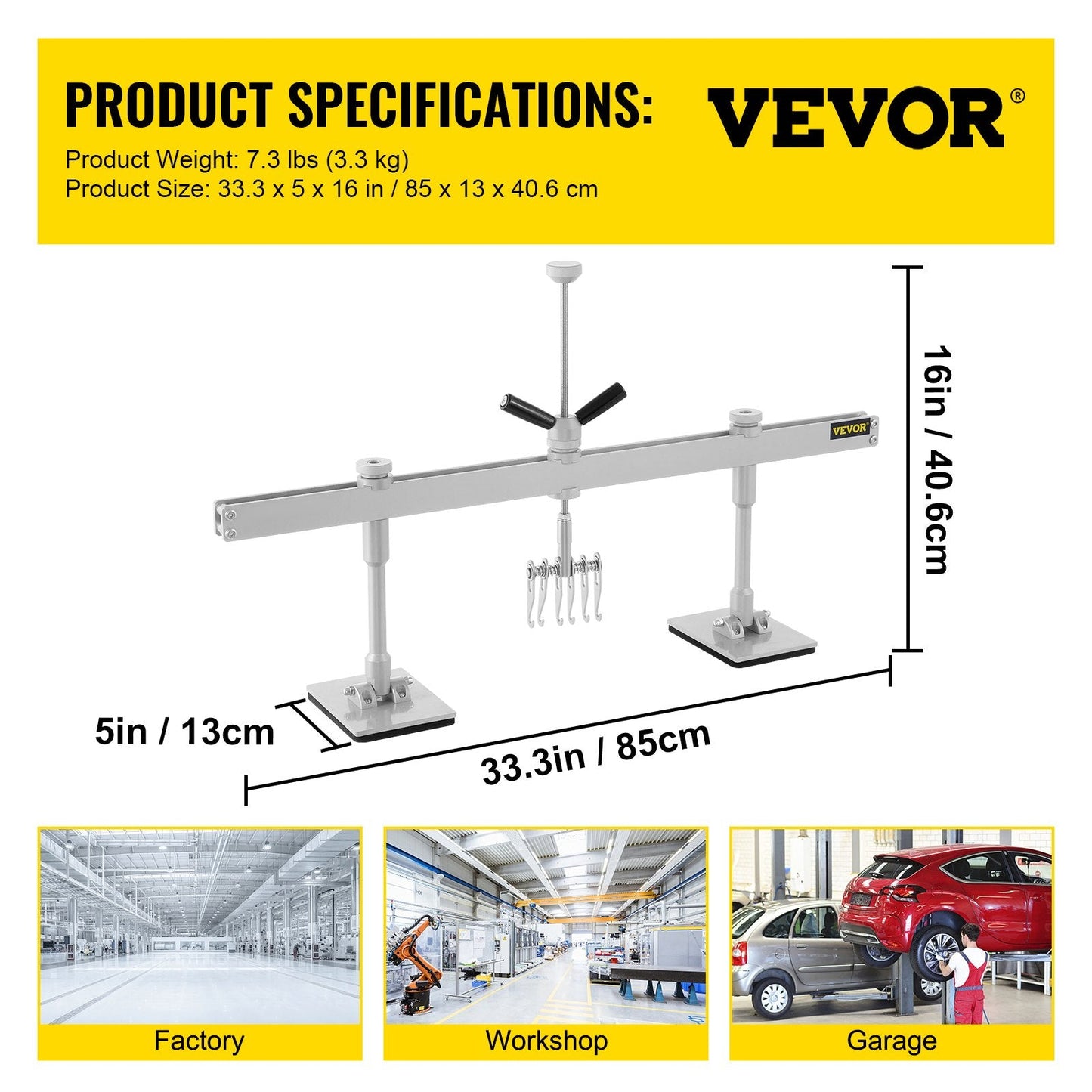 Lever Bar Kit for Aluminum & Steel Dent Repair, 0.85 Meter, 3.3 kg