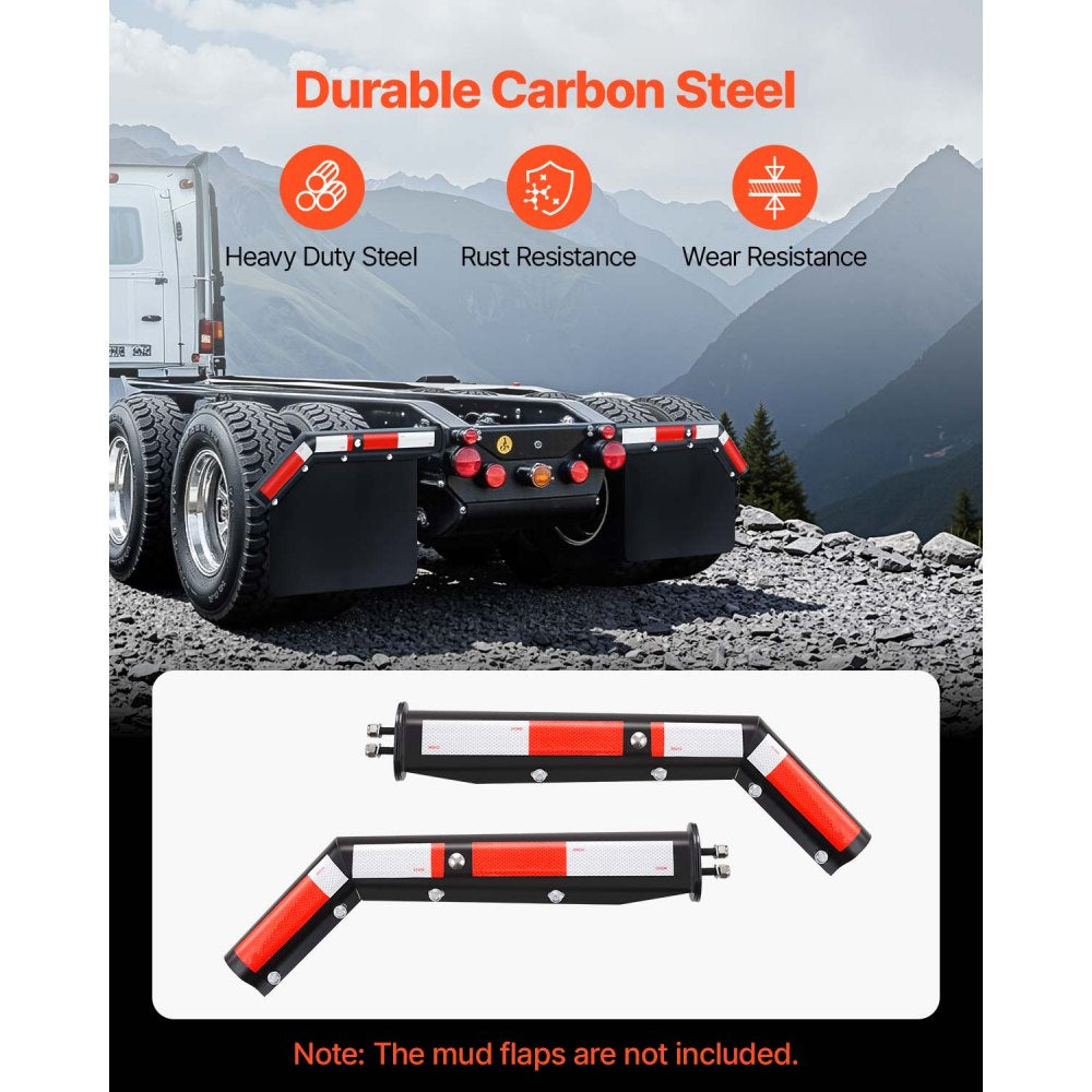 VEVOR Angled Spring Loaded Mud Flap Hangers for Semi Trucks 28.6mm Bolt Spacing