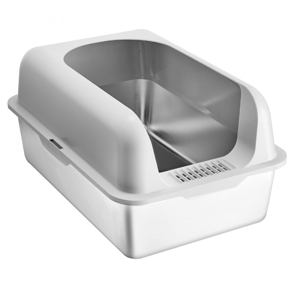 VEVOR 15.2 cm Deep Cat Litter Box Odor-Free Litter Box with Filtering Foot Board