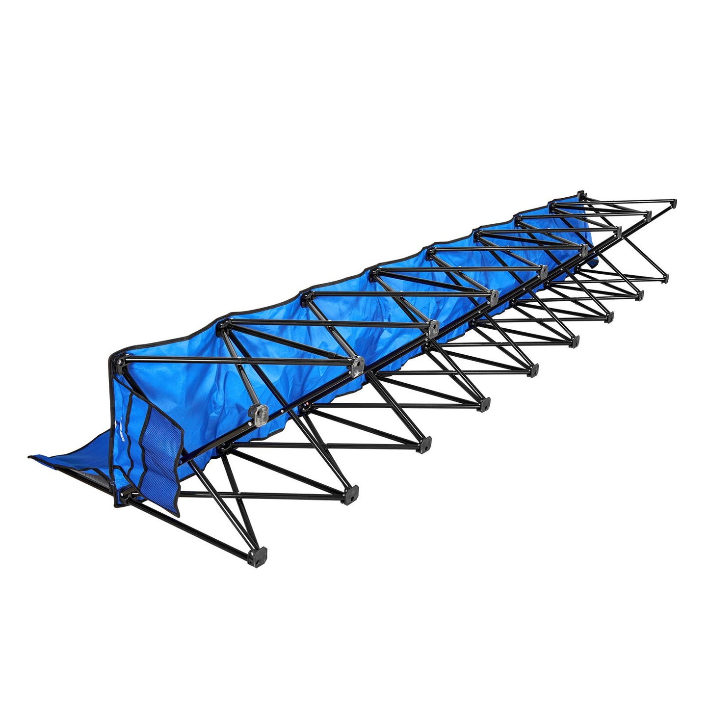 Portable Folding Bench, 8 Seat Foldable Soccer Bench with Side Pockets and Carrying Bag, Lightweight Sideline Seating with Back Rest for Football, Baseball, Camping, Outdoor Events, Blue