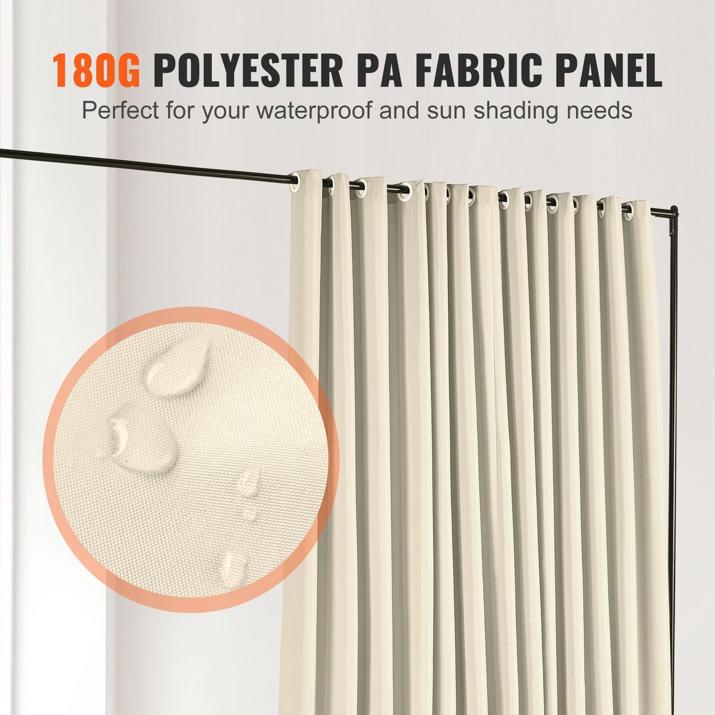 VEVOR Room Divider, 8 ft x 10 ft(96×120inch) Portable Panel Room Divider with Wheels