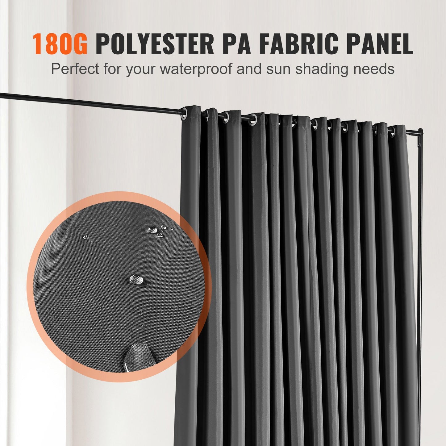 VEVOR Room Divider, 8 ft x 10 ft (96×120inch) Portable Panel Room Divider with Wheels