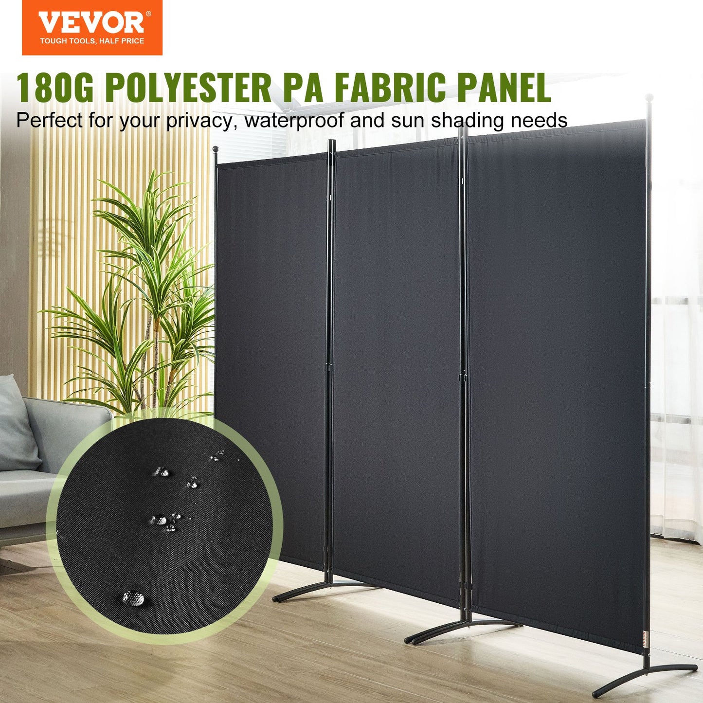 VEVOR Room Divider, 102×71inch Room Dividers and Folding Privacy Screens (3-panel),