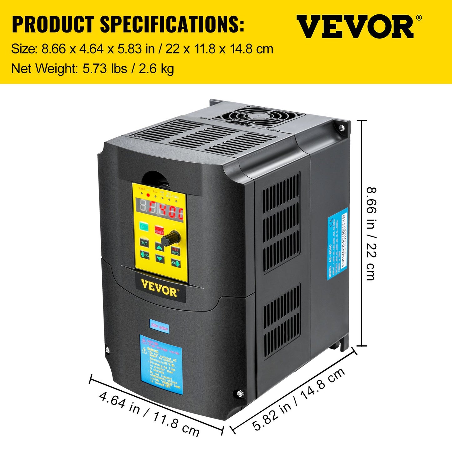 VEVOR Variable Frequency Drive 220V 4KW 5.5HP CNC Motor Inverter Converter