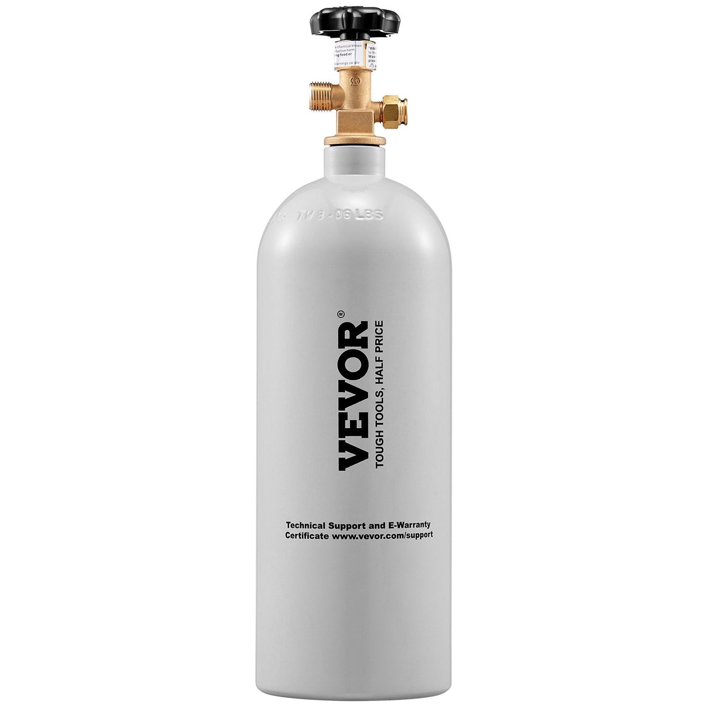 Aluminum CO2 Cylinder, 2.3 kg Capacity, with CGA320 Valve and Gray Coating