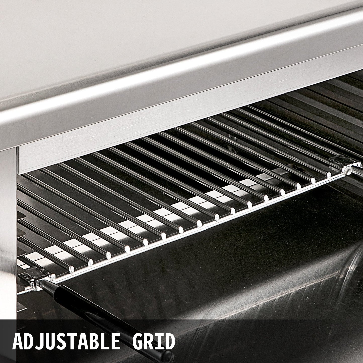 Electric Wall-Mounted Salamander Grill, Adjustable Grid, 2000W, Stainless Steel