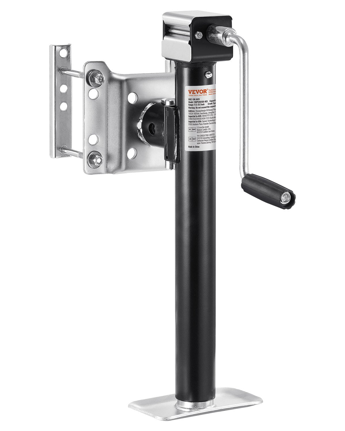 VEVOR Trailer Jack Bolt-on Trailer Tongue Jack 2267 kg Dynamic Load 365 mm Lift