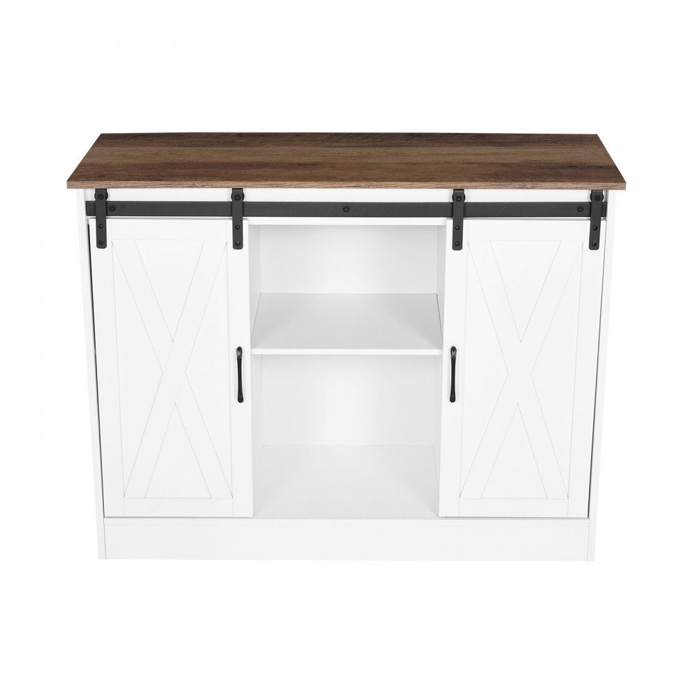 VEVOR Coffee Bar Cabinet 3-Tier Coffee Bar Table with Barn Doors for Living Room