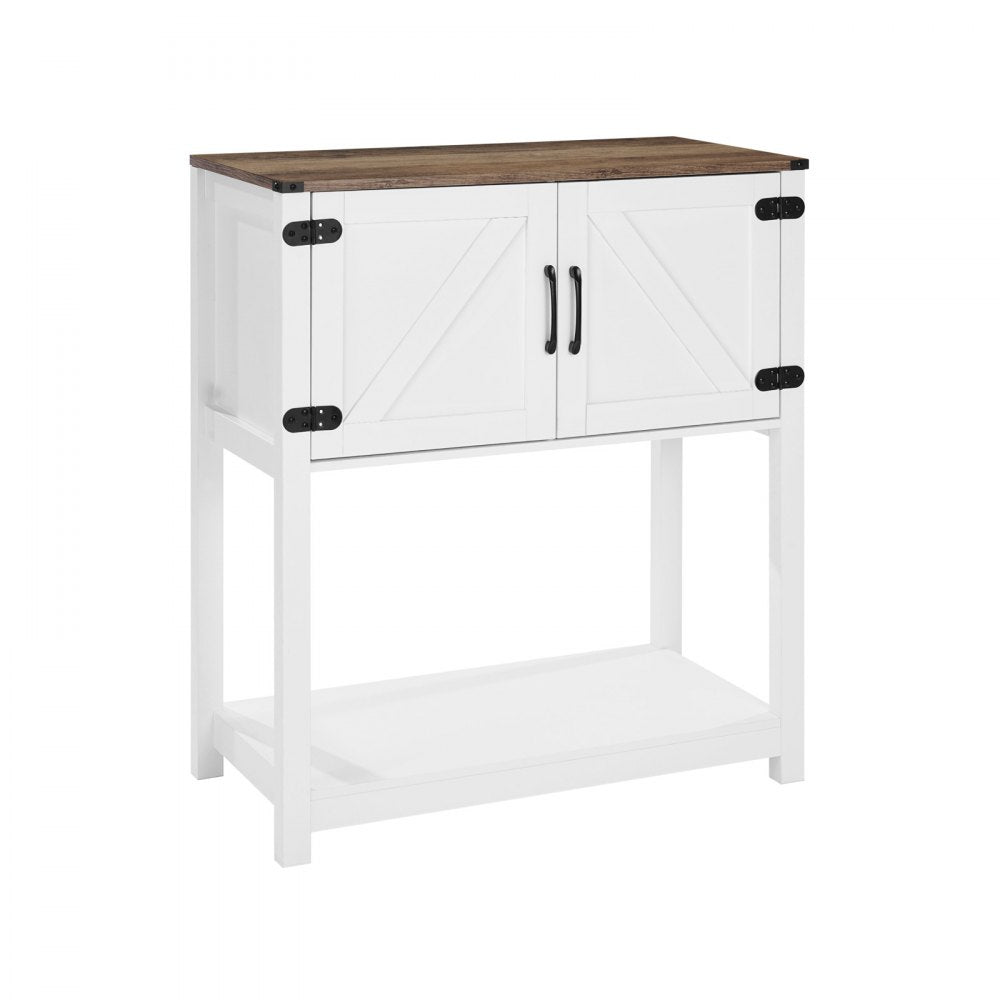 VEVOR Coffee Bar Cabinet 3-Tier Coffee Bar Table with Magnet Doors Brown White