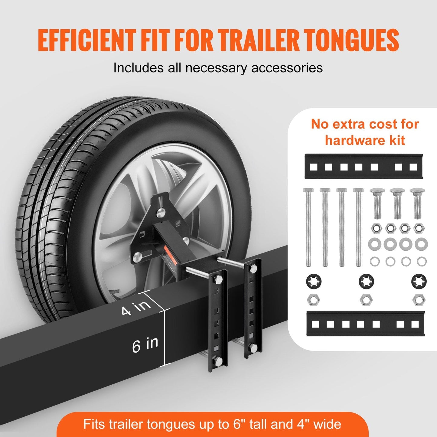 Heavy-Duty Trailer Spare Tire Mount, 72 kg Capacity, Fits Multiple Wheel Sizes