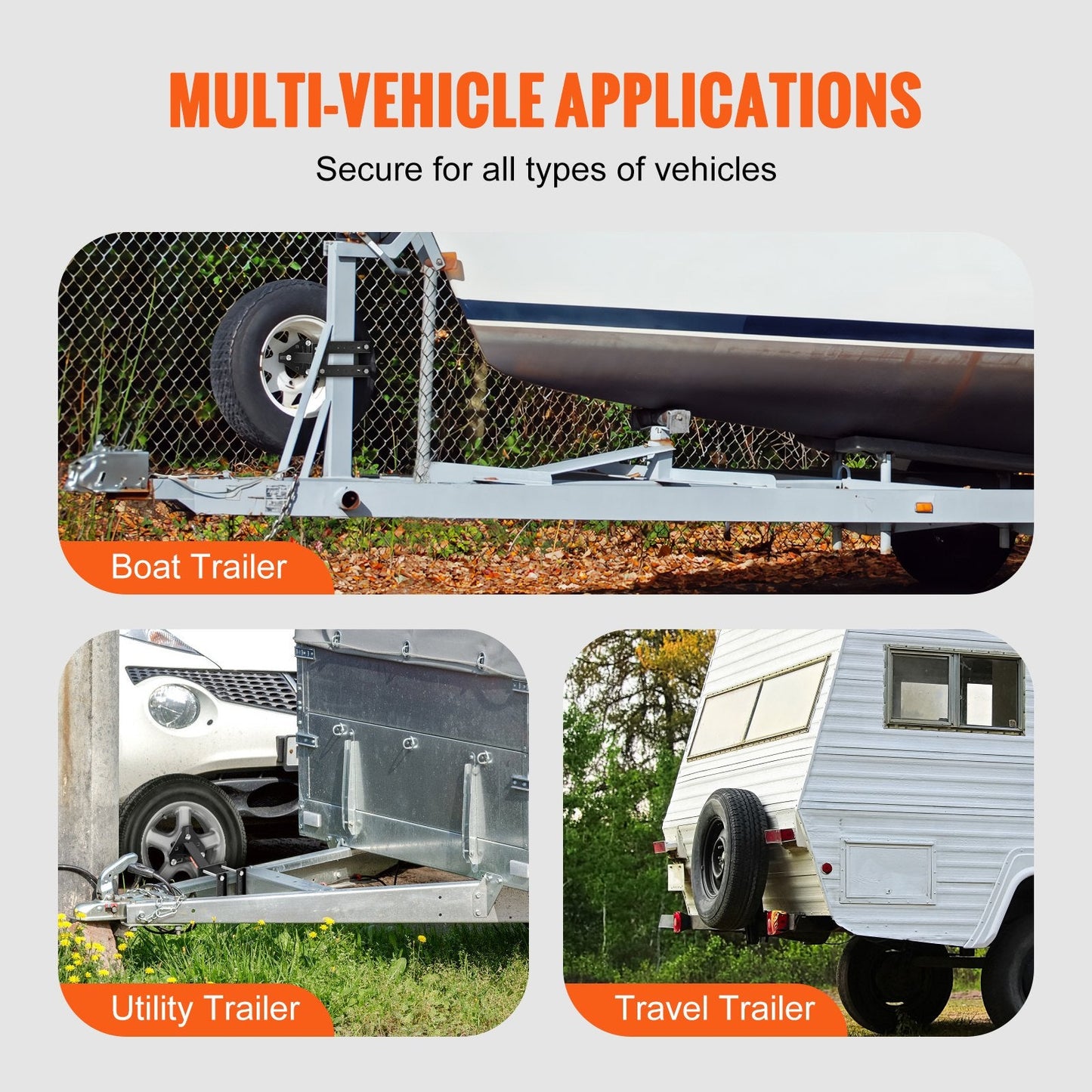 Heavy-Duty Trailer Spare Tire Mount, 72 kg Capacity, Fits Multiple Wheel Sizes