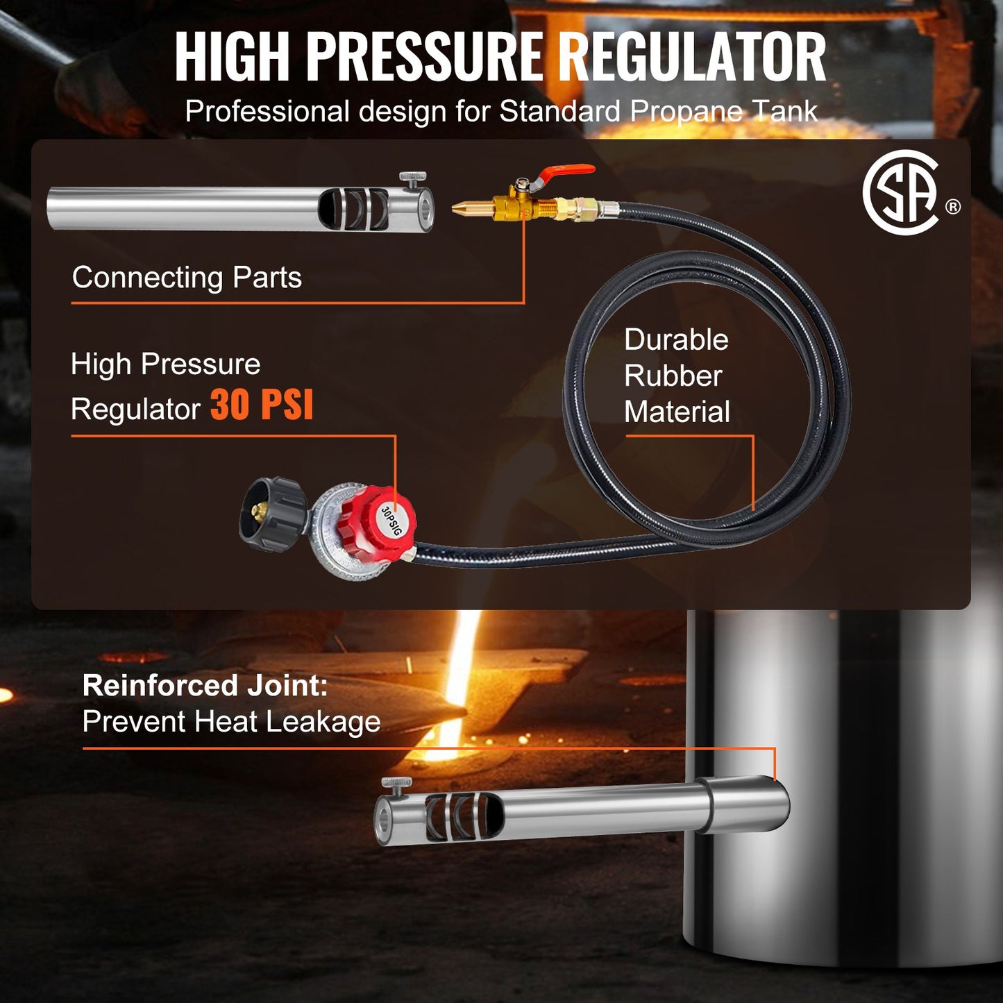 VEVOR 6KG Propane Smelting Furnace Kit Melting Furnace Stainless Steel 2700℉