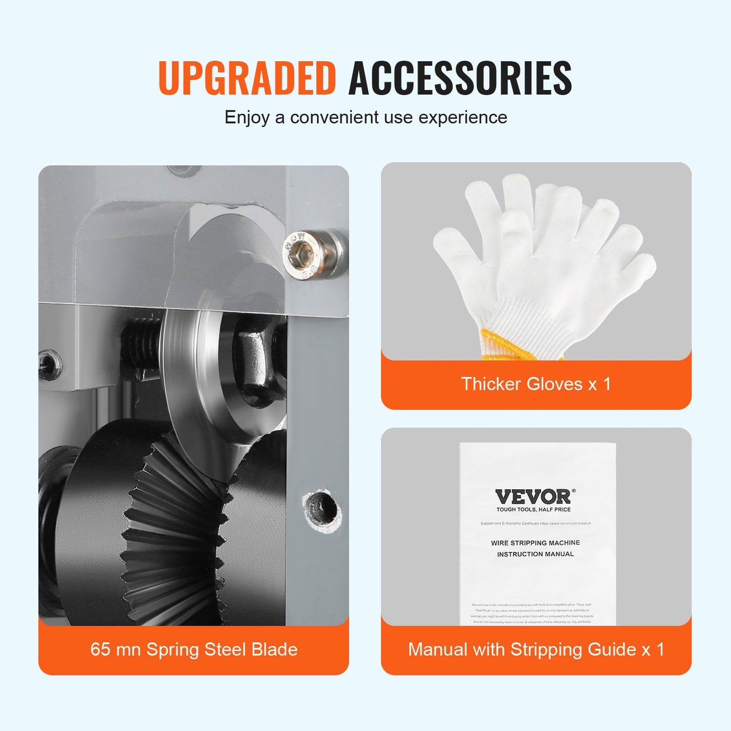 VEVOR Automatic Wire Stripping Machine, 0.06''-0.98'' Electric Motorized Cable Stripper,