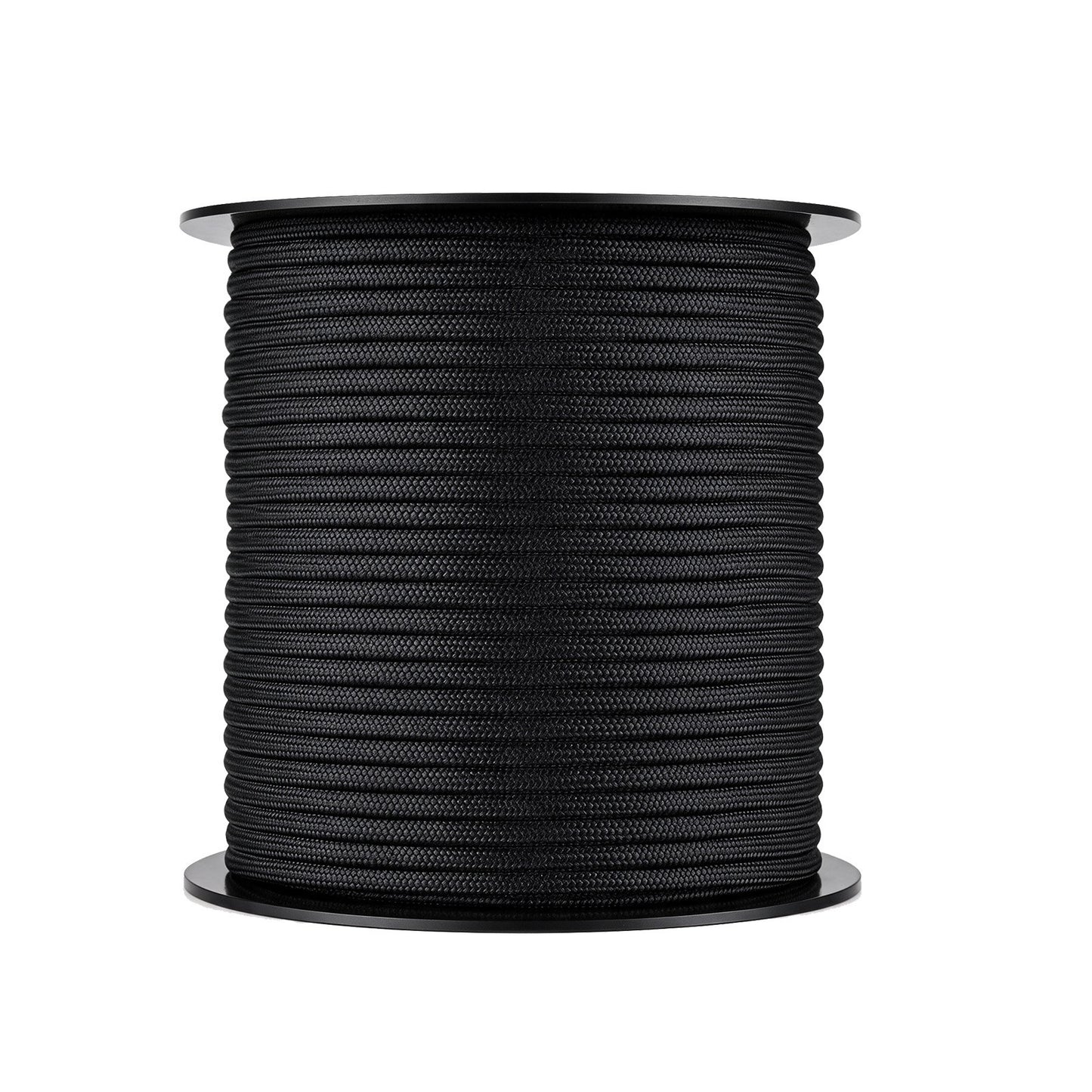 Paracord Rope 4 mm x 60 m Nylon Parachute Cord 550 Tactical, Survival Cord, Heavy Duty 7 Strand, 272 kg High Breaking Strength, Utility Rope, for Outdoor Camping & Bracelets, Black