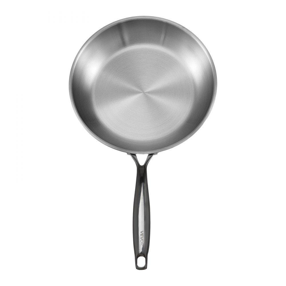 Triply Stainless Steel Frying Pan 3Pcs 240 280 320mm for Dishwasher Silver