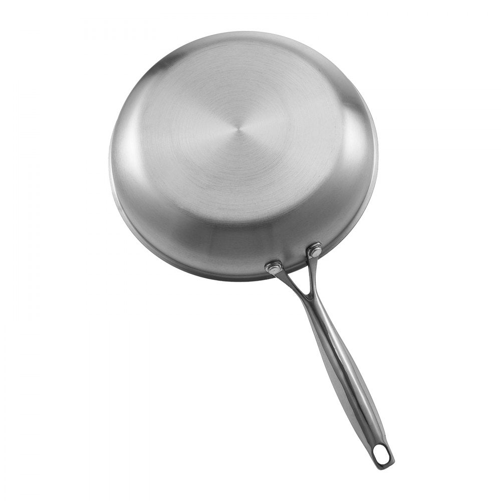 Triply Stainless Steel Frying Pan 3Pcs 240 280 320mm for Dishwasher Silver