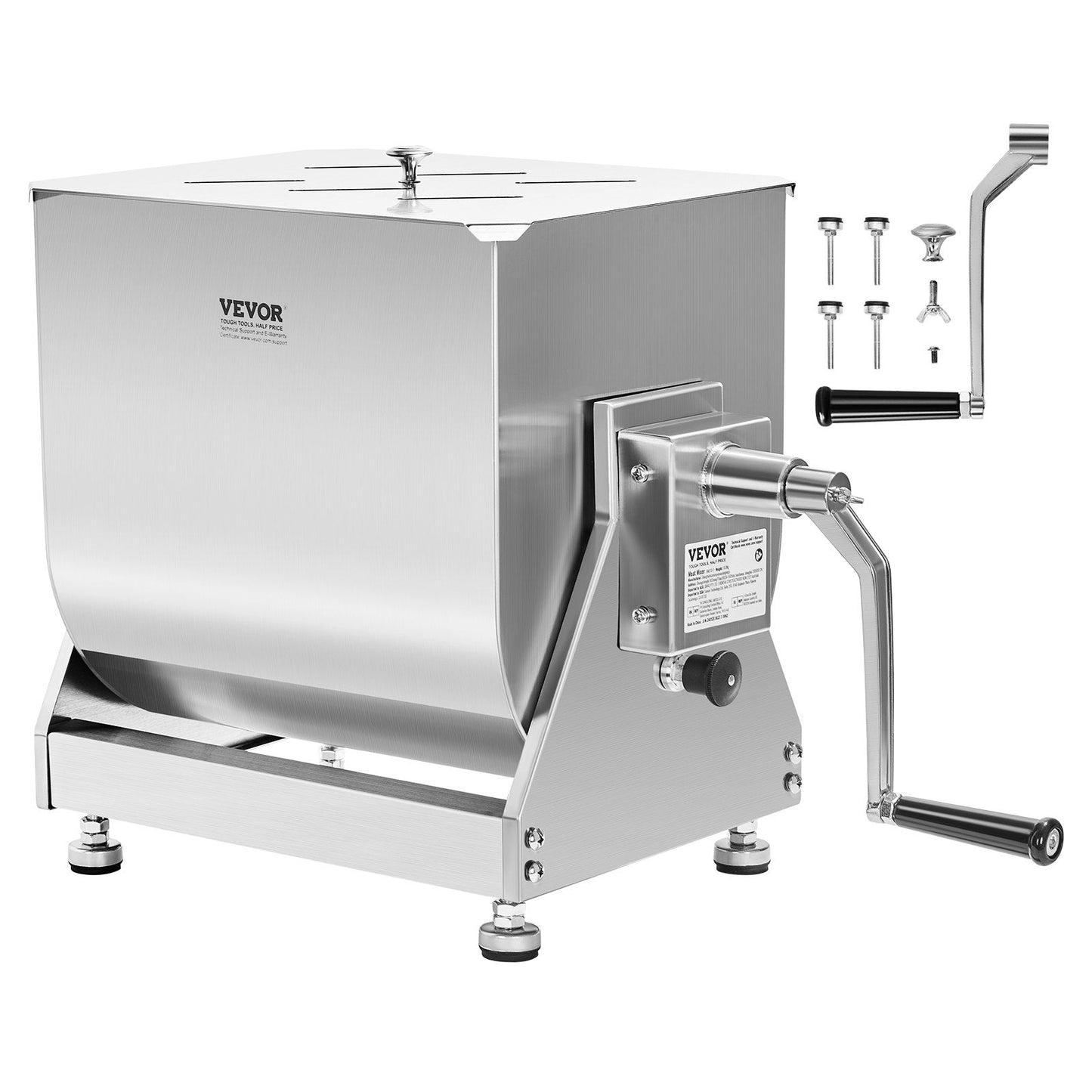 10L Stainless Steel Manual Meat Mixer with Tilting Barrel for Sausage Making