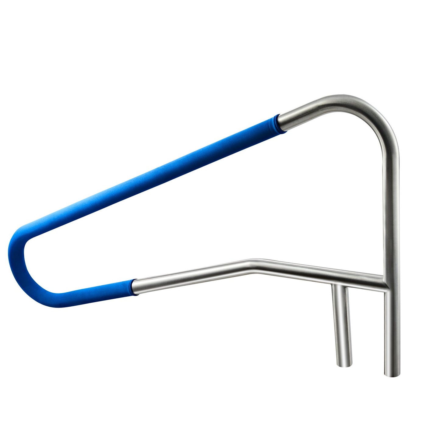 Pool Rail, 137.1 x 81.3 cm Pool Handrail, 100kg Load Capacity Heavy Duty 304 Stainless Steel Swimming Handrail, Detachable Nonslip Sleeve, Recessed or Base Mount, for Poolside, Water Parks
