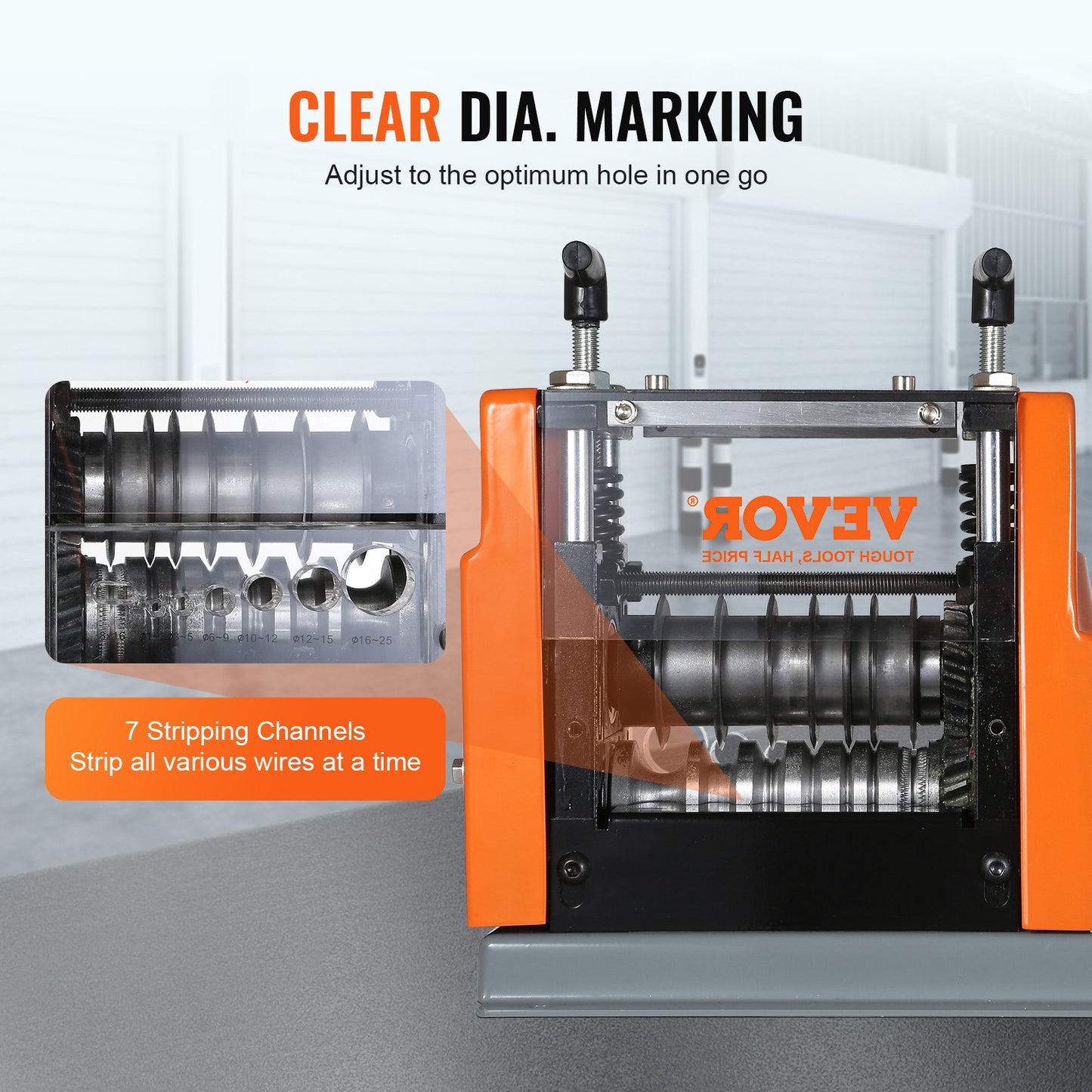 VEVOR Electric Wire Stripping Machine Copper Cable Stripper 1.5-25 mm 60 W