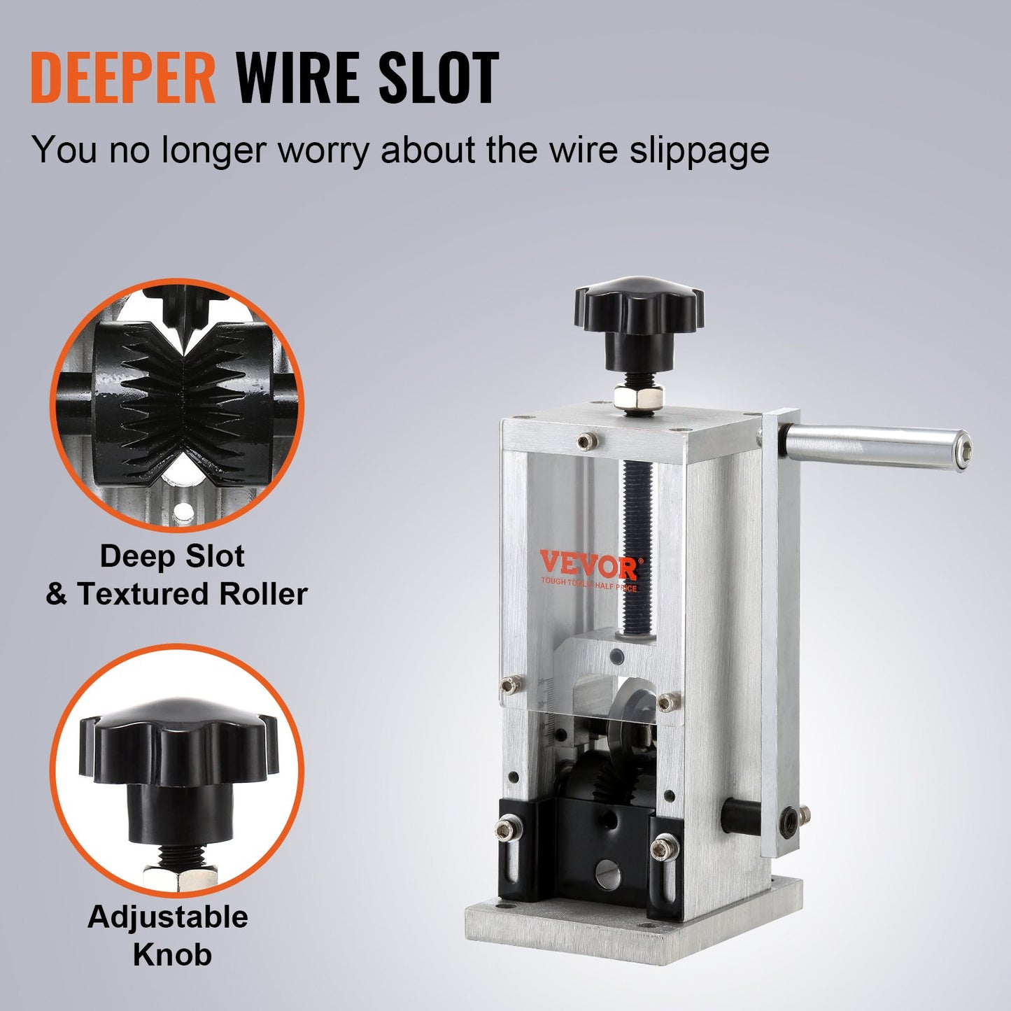 VEVOR Manual Wire Stripping Machine, 0.06''-0.98'' Copper Stripper with Hand Crank