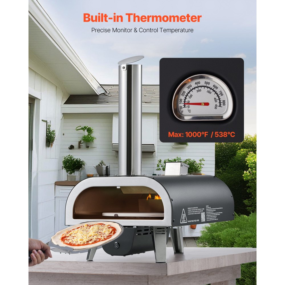 Outdoor Pizza Oven 12 in Portable Wood Pellet Oven Iron Spray Camping