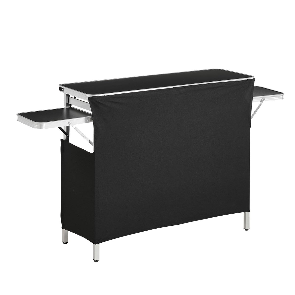 Folding Portable Bar Table, 1100 x 390 x 880 mm, with Carry Bag, Storage Shelf, and Detachable Skirt, Quick and Easy Setup, Foldable Mobile Bartending Station for Events, Party, Tradeshow