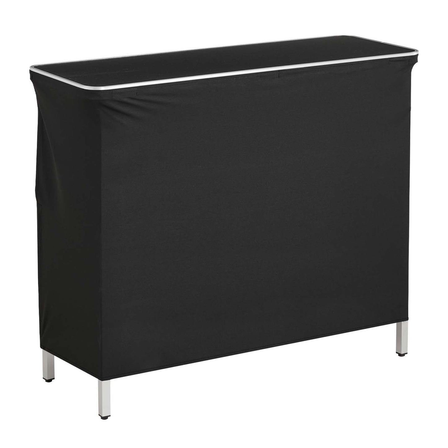 Folding Portable Bar Table, 1100 x 385 x 885 mm, with Carry Bag, Storage Shelf, and Detachable Skirt, Quick and Easy Setup, Foldable Mobile Bartending Station for Events, Party, Tradeshow