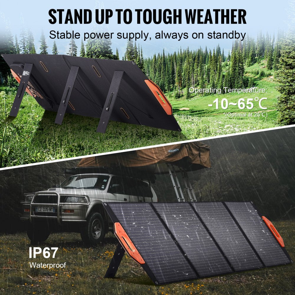VEVOR Portable Monocrystalline Solar Panel 120W Foldable ETFE Solar Charger kit