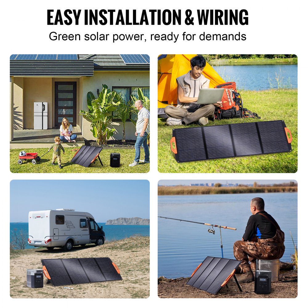 VEVOR Portable Monocrystalline Solar Panel 120W Foldable ETFE Solar Charger kit