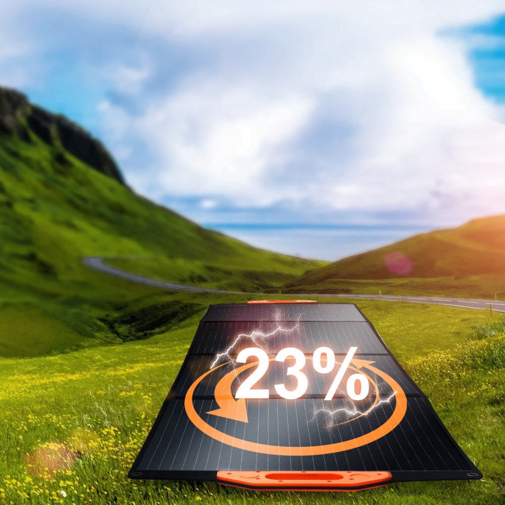 VEVOR Portable Monocrystalline Solar Panel 200W Foldable ETFE Solar Charger kit