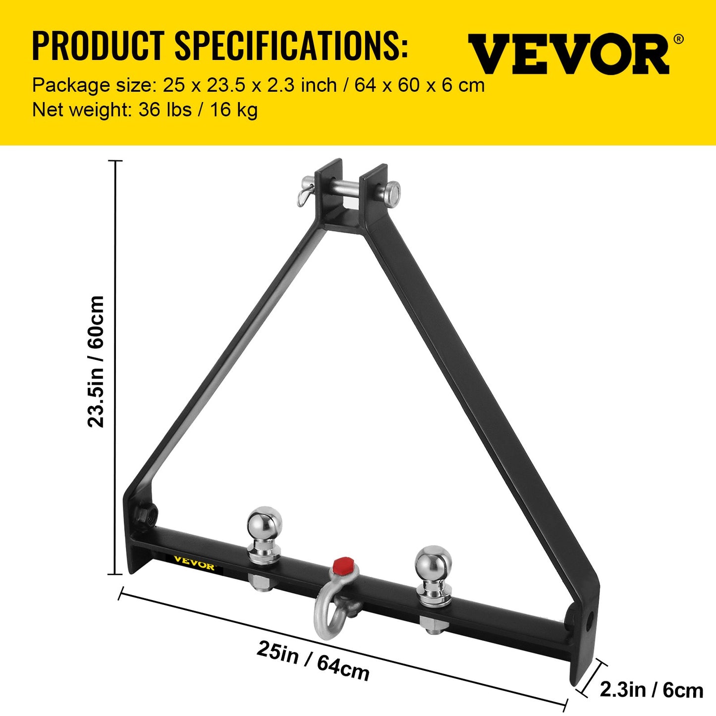 VEVOR 3 Point BX Trailer Hitch Drawbar Trailer Hitch Receiver 3 Point Trailer Receiver