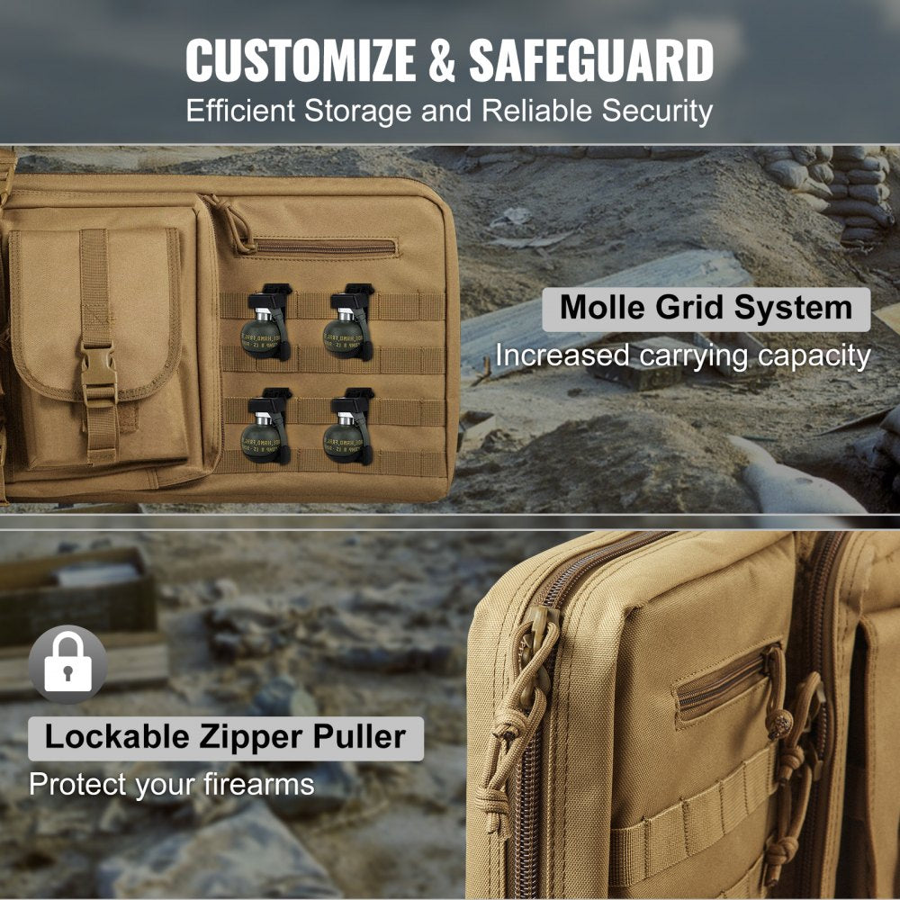 VEVOR Rifle Bag 42 inch Tactical Double Long Gun Bag for 2 Rifles & 2 Pistols