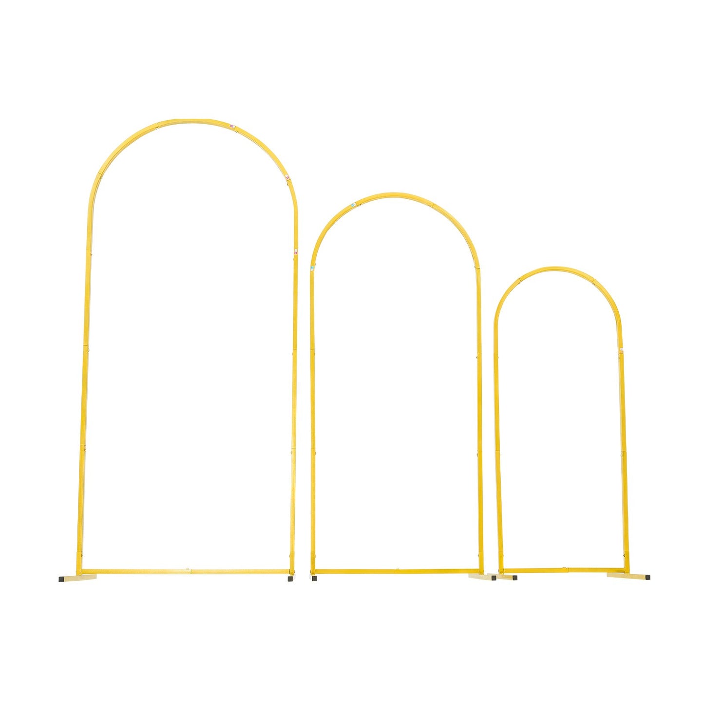Arch Backdrop Stand, Set of 3, 1.8/1.5/1.2 m, Stable Structure, Easy Assembly, Gold Metal Arch Backdrop Stand for Wedding, Birthday Party, Graduation, Celebration, and Ceremony Decoration