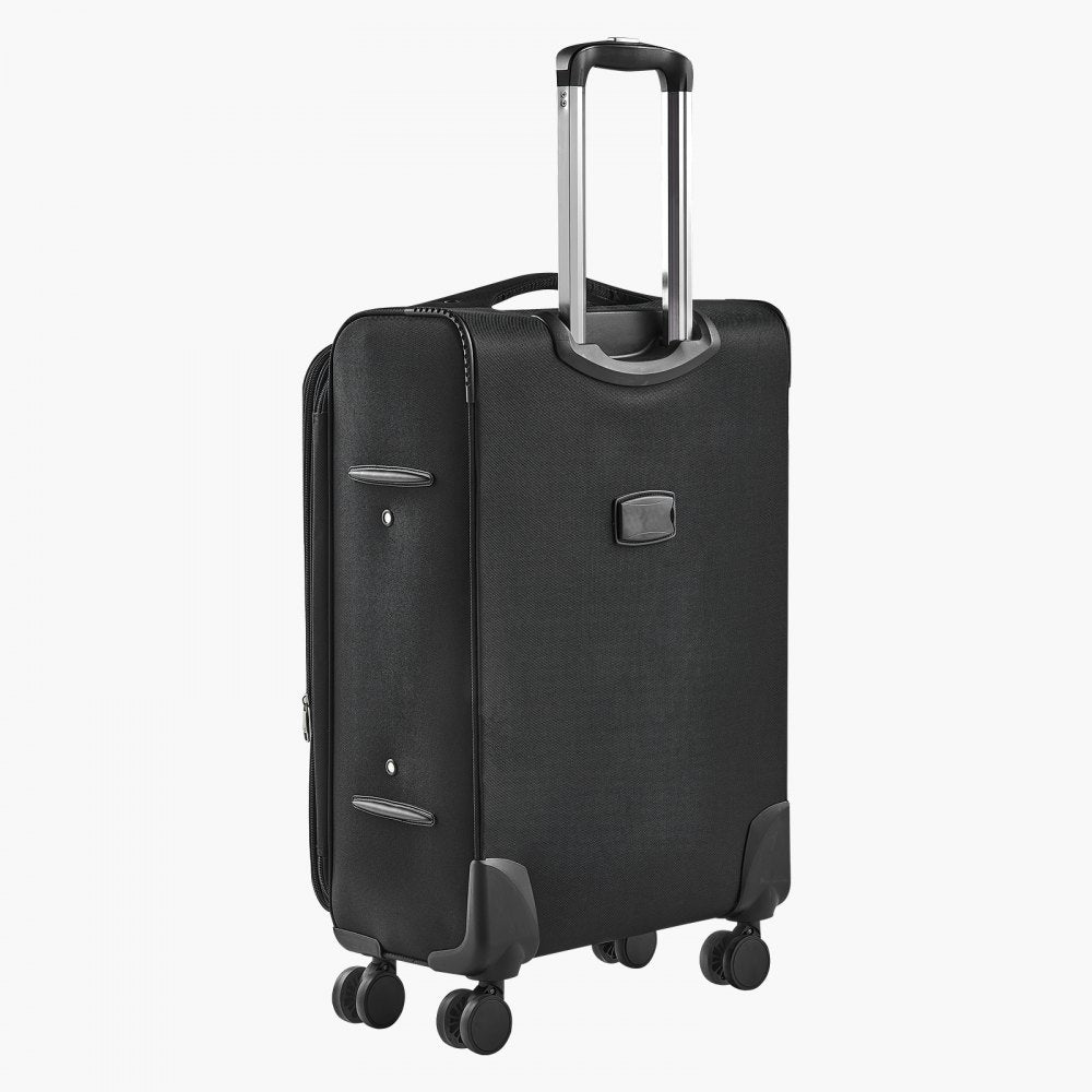 VEVOR 61cm Softside Expandable Luggage with Spinner Wheel Checked Suitcase Black