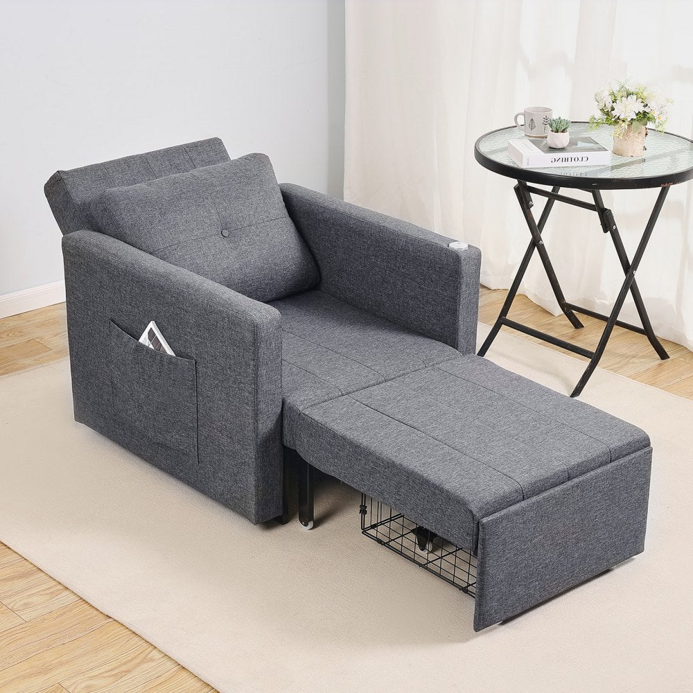 VEVOR Sleeper Sofa Bed with Side Pocket Pillow Desk Board 5 Adjustable Backrest