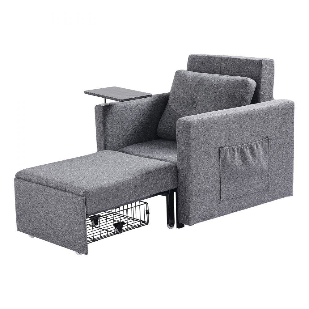 VEVOR Sleeper Sofa Bed with Side Pocket Pillow Desk Board 5 Adjustable Backrest