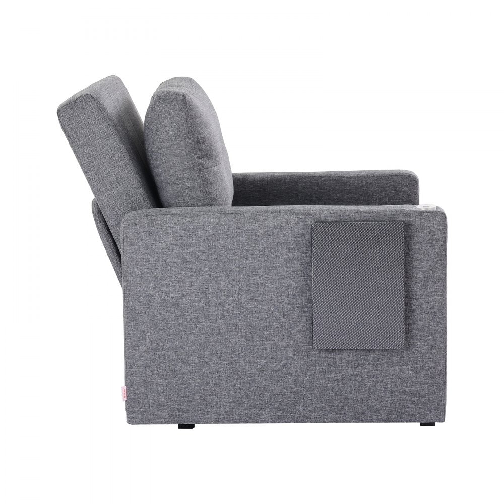 VEVOR Sleeper Sofa Bed with Side Pocket Pillow Desk Board 5 Adjustable Backrest